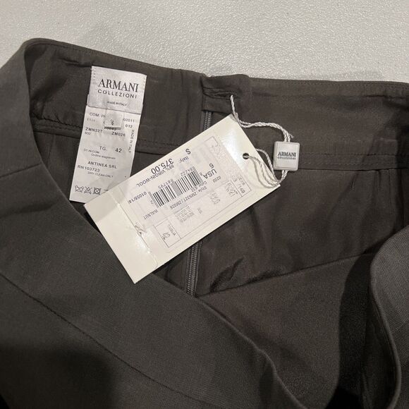 Armani Collezioni Skirt Women 6 Pencil Career Office Brown‎ Wool - Picture 9 of 13
